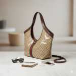 Gucci Giglio large tote bag sand and dark brown